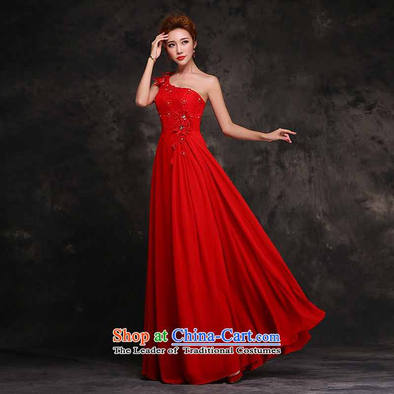 Hei Kaki 2015 new stylish bride shoulder bows serving long bridesmaid at red dress F11 Red XXL, hi kaki shopping on the Internet has been pressed.
