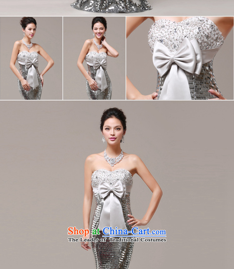 Jie mija evening dresses 2014 new long service bridal dresses bows and chest on-chip crowsfoot open stylish evening dresses gold M pictures, prices, brand platters! The elections are supplied in the national character of distribution, so action, buy now enjoy more preferential! As soon as possible.