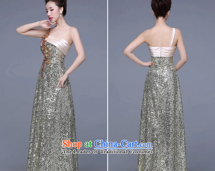 Hamm Golden Jie evening dresses New Service Bridal Fashion toasting champagne 2015 marriage ceremony shoulder bridesmaid service long autumn and winter champagne color XL Photo, prices, brand platters! The elections are supplied in the national character of distribution, so action, buy now enjoy more preferential! As soon as possible.