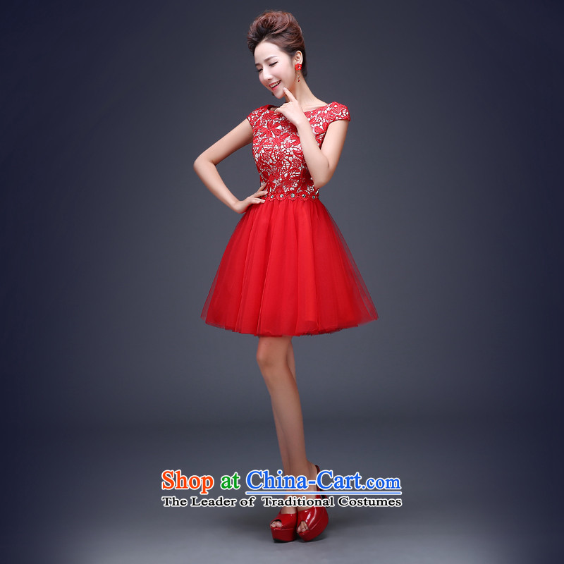 Jie Mija 2014 new bride dress bows to marry wedding dress red short) under the auspices of lace dress female RED M Cheng Kejie mia , , , shopping on the Internet