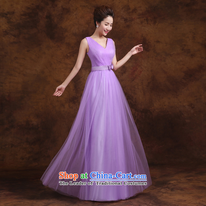 Jie mija bridesmaid service long 2015 new Korean purple shoulders bridesmaid mission then shoulder type straps sister skirt evening dress E XL, Cheng Kejie mia , , , shopping on the Internet