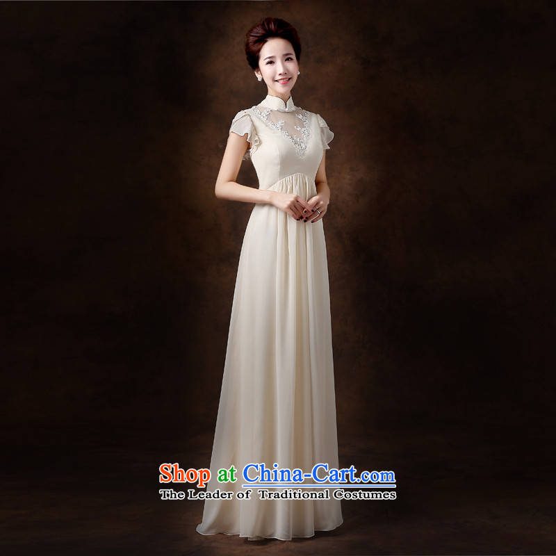 Jie mija bows Service Bridal Fashion 2015 new Korean pregnant women wedding dress Top Loin of evening dresses bridesmaid to female champagne color long S, Cheng Kejie mia , , , shopping on the Internet