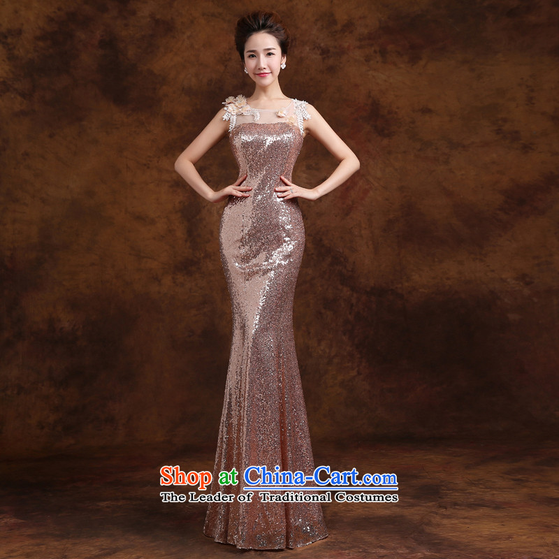 Jie mija evening dresses 2015 new wedding dresses on the shoulders with lace long banquet hosted performances XXL, dress Sau San Jie mia , , , shopping on the Internet