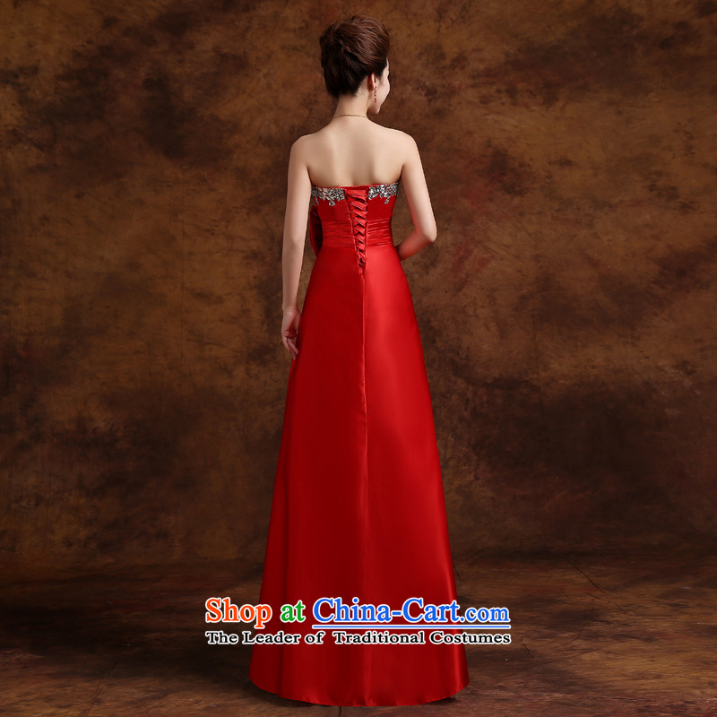Jie mija bows services 2015 new red and chest of Sau San marriages evening dresses diamond Banquet Hosted Services Red S, Cheng Kejie mia , , , shopping on the Internet