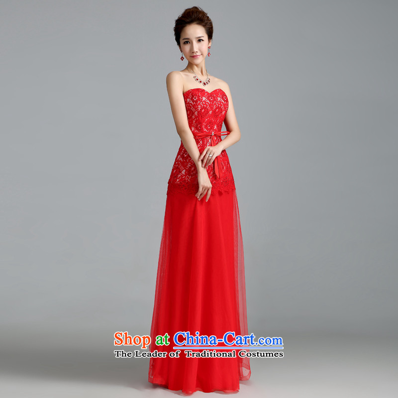 Jie mija wedding dresses 2015 new marriages bows and Stylish service chest red long banquet dinner dress red XL, Cheng Kejie mia , , , shopping on the Internet