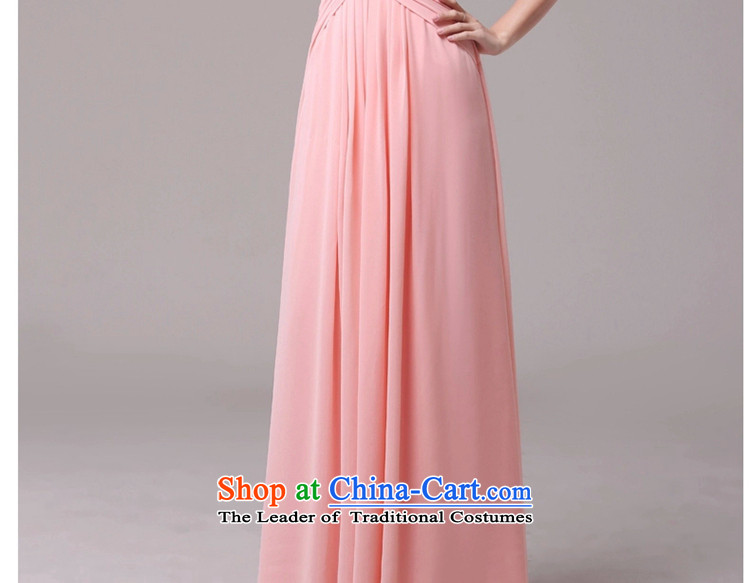 Jie mija marriages bows services pink long 2014 shoulders V-Neck Diamond Sau San evening dresses long skirt pink L picture, prices, brand platters! The elections are supplied in the national character of distribution, so action, buy now enjoy more preferential! As soon as possible.