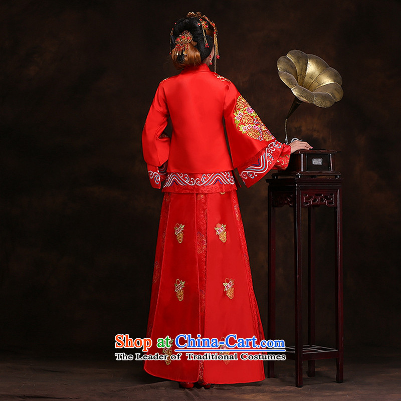 Hei Kaki New Chinese wedding dress winter bride dress Soo-wo service classical marriage bows services use XH99 dragon-soo wo service plus the necklace XXL, crown-hi kaki shopping on the Internet has been pressed.