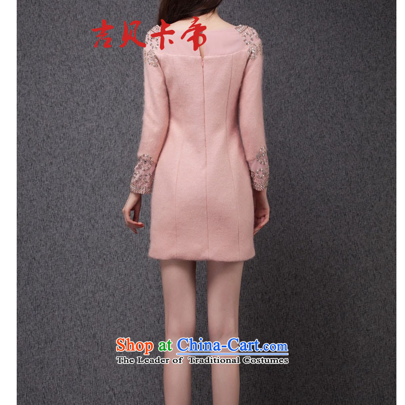 Gibez 6860# European station in Dili Card Fall/Winter Collections aristocratic small wind manually staple-ju-wool? dresses small pink dresses , M, Gil Bekaa in Dili (JIBEIKADI) , , , shopping on the Internet
