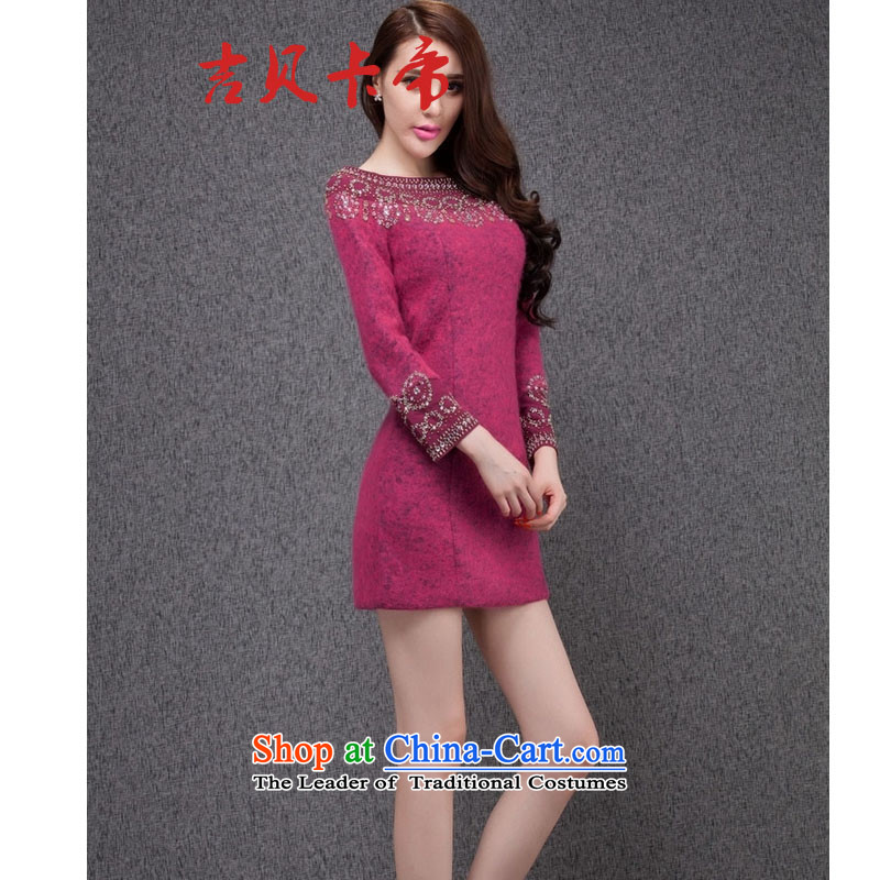 Gibez 6860# European station in Dili Card Fall/Winter Collections aristocratic small wind manually staple-ju-wool? dresses small pink dresses , M, Gil Bekaa in Dili (JIBEIKADI) , , , shopping on the Internet