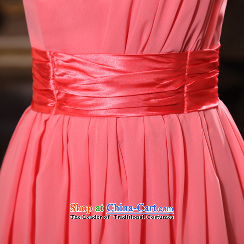 Talk to her new bride bridesmaid bows services dress marriage straps wedding short of evening long single shoulder larger watermelon red XXL, Honey Words to Madame shopping on the Internet has been pressed.