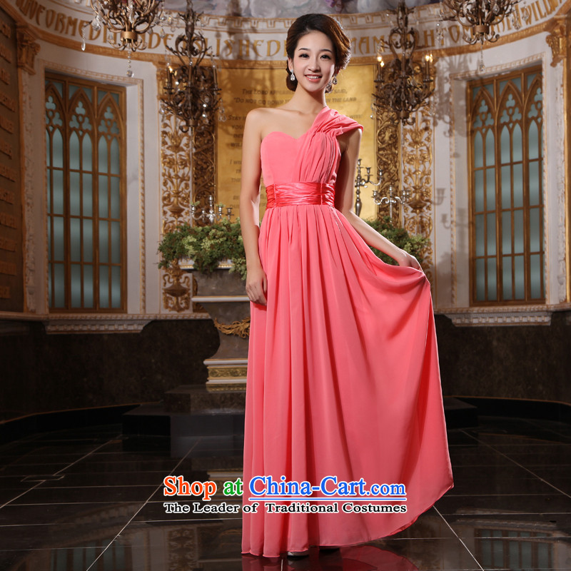 Talk to her new bride bridesmaid bows services dress marriage straps wedding short of evening long single shoulder larger watermelon red XXL, Honey Words to Madame shopping on the Internet has been pressed.