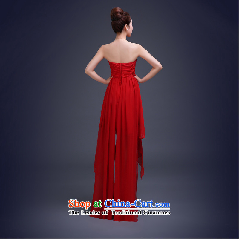 Beverly Ting bows services 2015 Spring dress marriages red Korean fashion before wiping the chest after the end of the long, short evening dresses red XL, Beverly (tingbeier ting) , , , shopping on the Internet