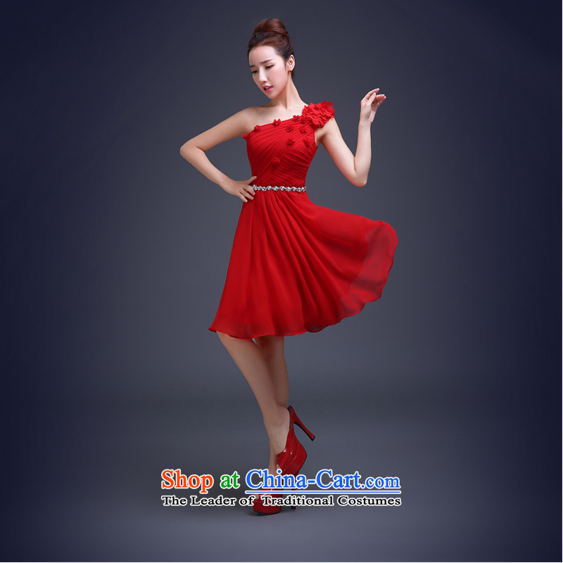 Beverly Ting bows services 2015 new marriages banquet evening dresses and stylish single short of small shoulder dress bridesmaid services spring red XXL, Beverly Ting (tingbeier) , , , shopping on the Internet