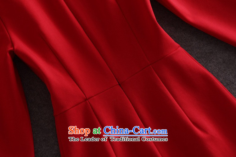 Gibez card in Dili A526# 2015 spring bow tie long-sleeved Sau San package and crowsfoot skirt dresses dress skirt RED M picture, prices, brand platters! The elections are supplied in the national character of distribution, so action, buy now enjoy more preferential! As soon as possible.