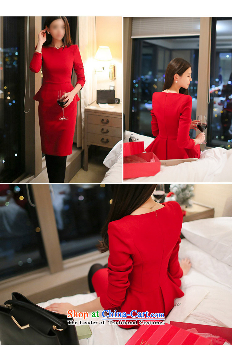 Gibez 197# Dili long-sleeved elegant card forming the gift of the Sau San skirts services Korean married red dress female black M picture, prices, brand platters! The elections are supplied in the national character of distribution, so action, buy now enjoy more preferential! As soon as possible.