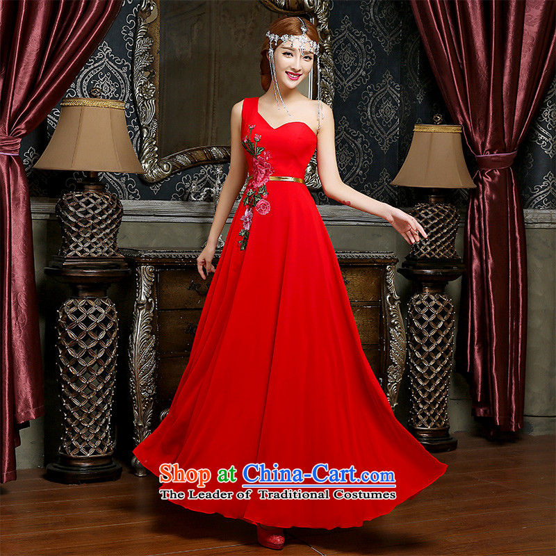 Noritsune Bride Spring 2015 new red bows to married women of stylish dresses and chest evening dresses banquet hosted evening dress RED M noritsune bride shopping on the Internet has been pressed.