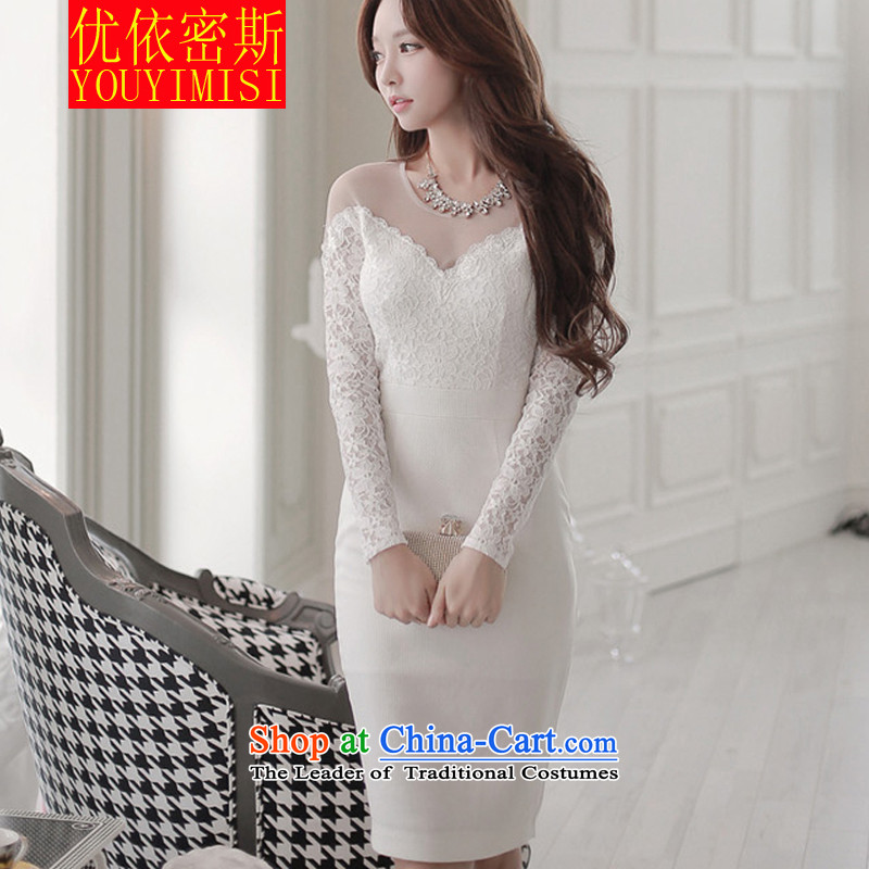 In accordance with the key, 2015 optimized new OL dresses and sexy women wear long-sleeved package lace and dresses dress according to optimize key S, White (YOUYIMISI) , , , shopping on the Internet