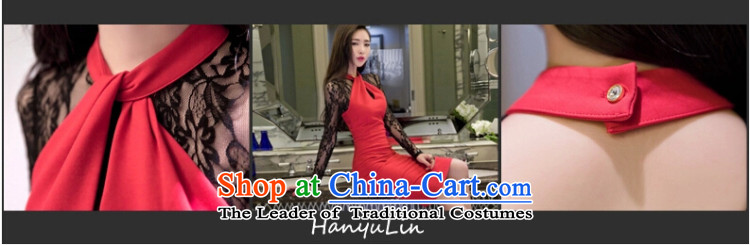 In accordance with the key, 2015 to optimize the new Korean female sexy fluoroscopy lace hangs also engraving long-sleeved gown dresses red L picture, prices, brand platters! The elections are supplied in the national character of distribution, so action, buy now enjoy more preferential! As soon as possible.