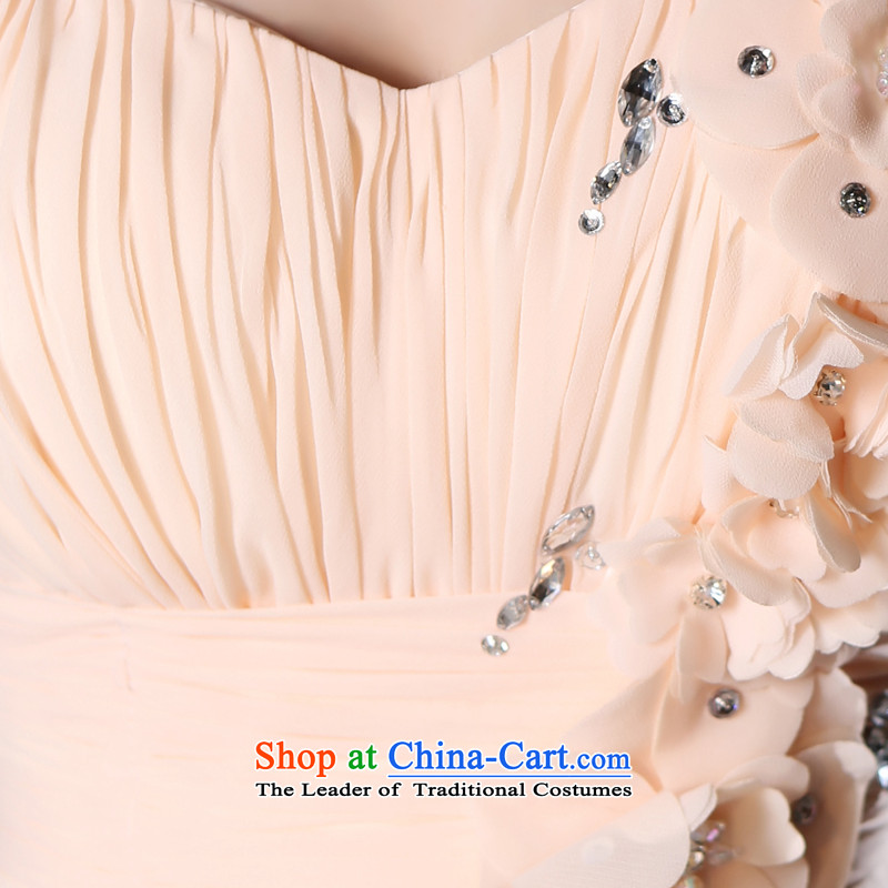 Jie Mia  autumn 2015 new single shoulder length of a Female dress banquet bridesmaid long skirt evening dress light pink M Cheng Kejie mia , , , shopping on the Internet