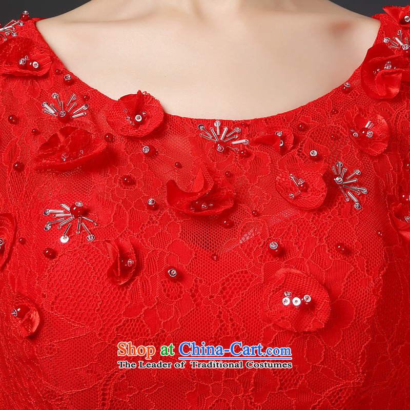 Jie mija long gown 2014 new bride wedding dress red bows services stylish lace wiping the chest long skirt autumn and winter, Red XXL, Jie mia , , , shopping on the Internet