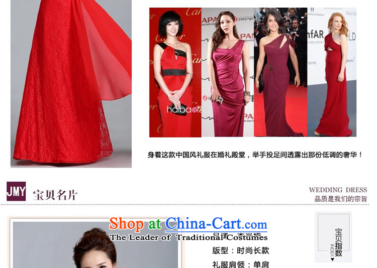 Jie mija bows Service Bridal Fashion 2014 new Korean Red single shoulder length of marriage under the auspices of evening dresses women Sau San Red L picture, prices, brand platters! The elections are supplied in the national character of distribution, so action, buy now enjoy more preferential! As soon as possible.