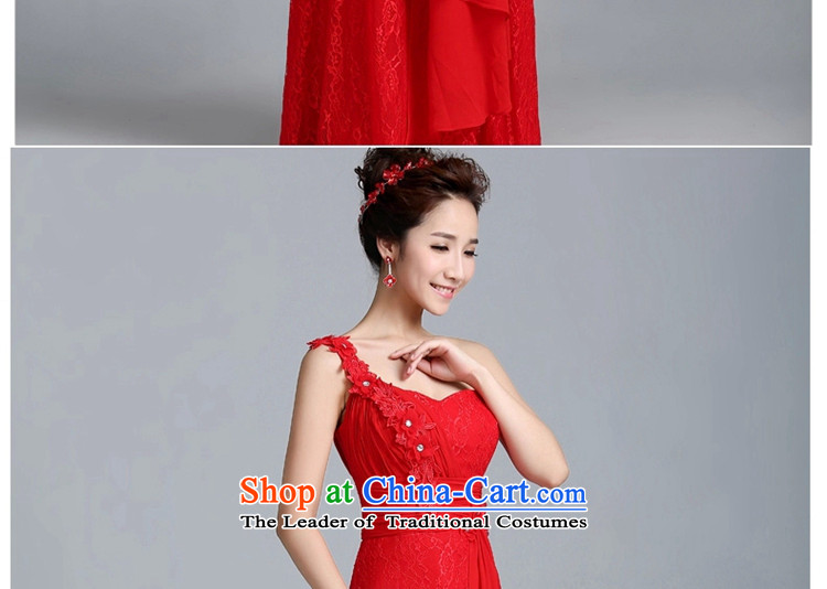 Jie mija bows Service Bridal Fashion 2014 new Korean Red single shoulder length of marriage under the auspices of evening dresses women Sau San Red L picture, prices, brand platters! The elections are supplied in the national character of distribution, so action, buy now enjoy more preferential! As soon as possible.