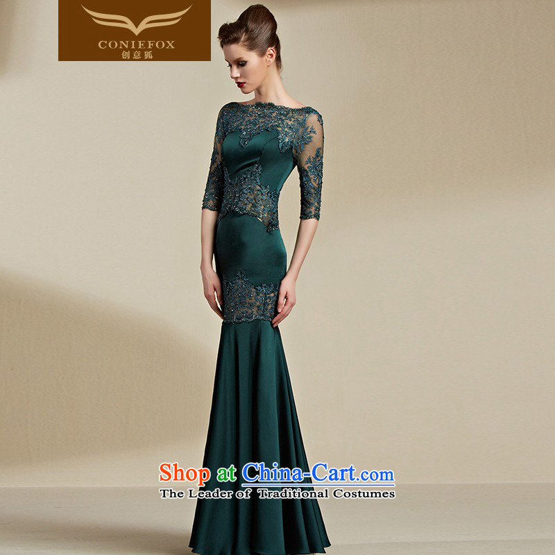Creative Fox evening dresses聽2015 New banquet evening dresses female long gown skirt bows her dress and Sau San evening dresses moderator female long skirt 82111聽M, creative fox green (coniefox shopping on the Internet has been pressed.)