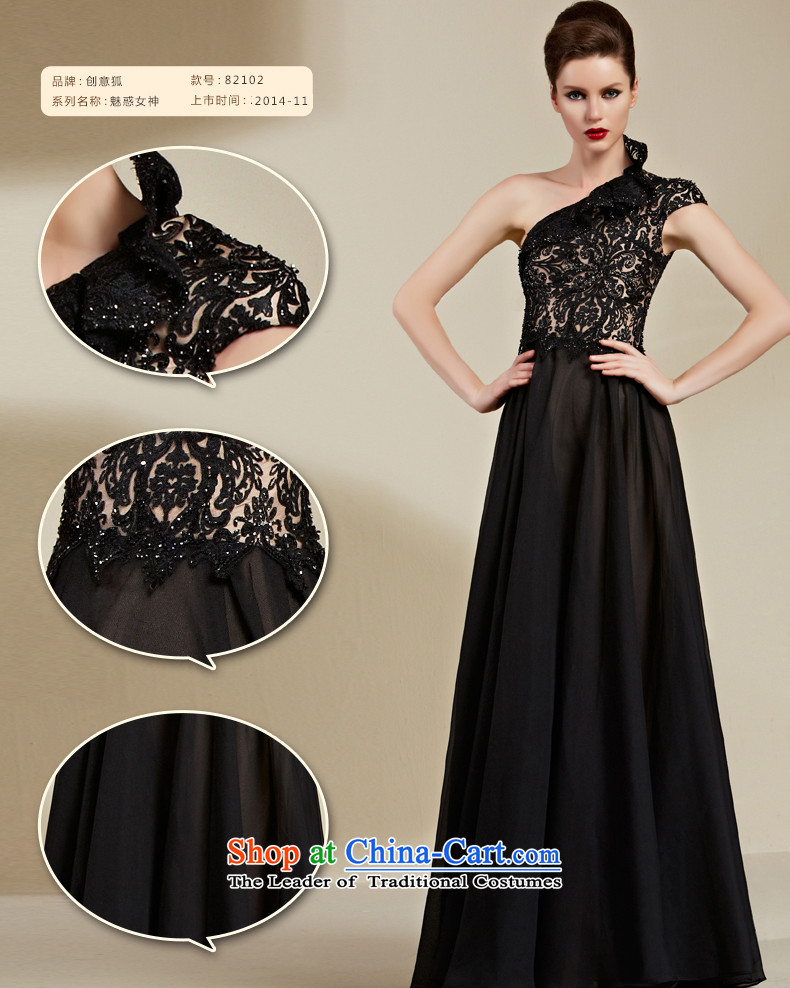 Creative Fox evening dresses 2015 new black sexy shoulder dress long evening dress Female dress bows service banquet long skirt 82102 Black XXL picture, prices, brand platters! The elections are supplied in the national character of distribution, so action, buy now enjoy more preferential! As soon as possible.