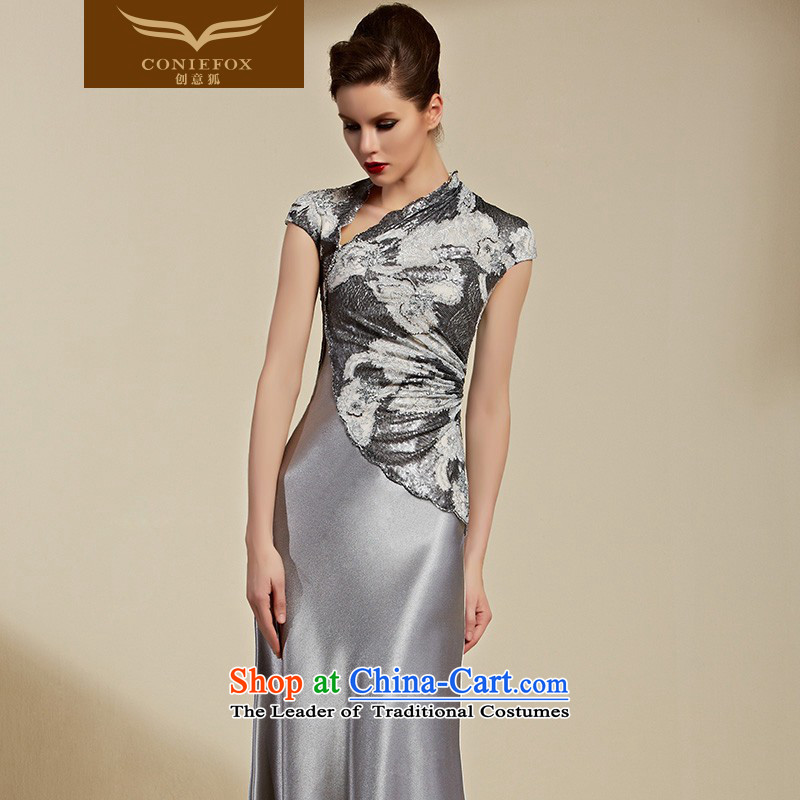 Creative Fox evening dresses 2015 new dress long evening banquet Female dress bows services under the auspices of the annual meeting of the Sau San dress model dress female 82093 Light Gray , creative Fox (coniefox) , , , shopping on the Internet