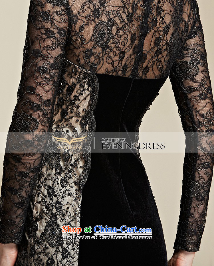 Creative Fox evening dresses 2015 new lace long-sleeved black dress banquet evening dress skirt elegant service package shoulder dresses bows long 82066 Black M picture, prices, brand platters! The elections are supplied in the national character of distribution, so action, buy now enjoy more preferential! As soon as possible.