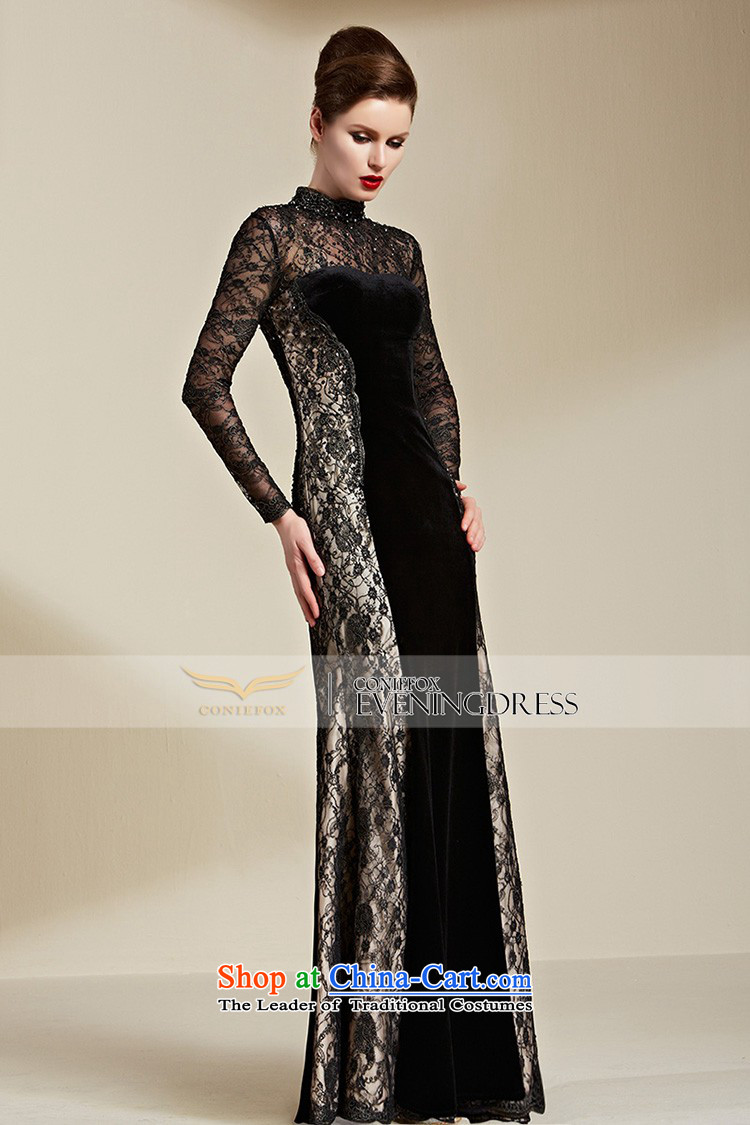 Creative Fox evening dresses 2015 new lace long-sleeved black dress banquet evening dress skirt elegant service package shoulder dresses bows long 82066 Black M picture, prices, brand platters! The elections are supplied in the national character of distribution, so action, buy now enjoy more preferential! As soon as possible.