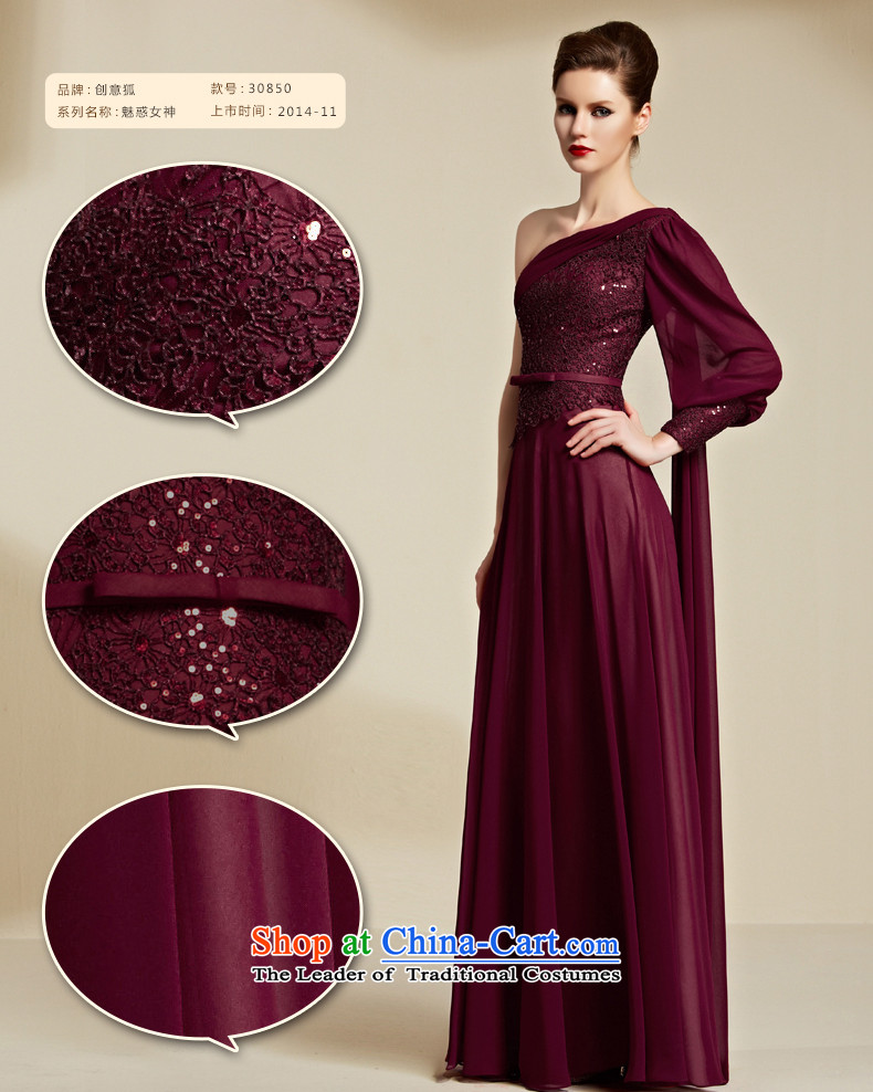 Creative Fox evening dresses聽2015 New banquet long gown bridal wedding dress evening drink services shoulder bridesmaid dress long skirt聽30850聽aubergine聽L picture, prices, brand platters! The elections are supplied in the national character of distribution, so action, buy now enjoy more preferential! As soon as possible.