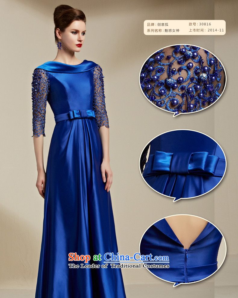 Creative Fox evening dresses 2015 new stylish blue long-sleeved gown banquet dress annual meeting of persons chairing the toasting champagne evening dress suit 30816 blue S picture, prices, brand platters! The elections are supplied in the national character of distribution, so action, buy now enjoy more preferential! As soon as possible.
