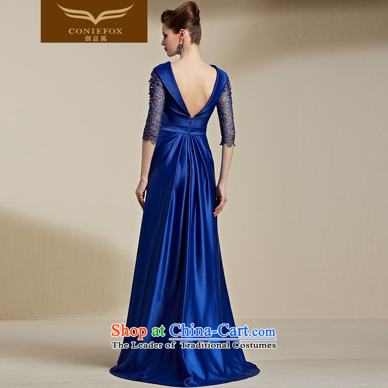 Creative Fox evening dresses 2015 new stylish blue long-sleeved gown banquet dress annual meeting of persons chairing the toasting champagne evening dress suit 30816 S creative fox blue (coniefox) , , , shopping on the Internet