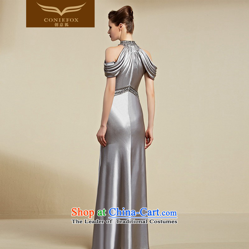 Creative Fox evening dresses 2015 new hang also dress long evening dresses and evening banquet dress bows her dress and female model 30808 dress light gray XL, creative Fox (coniefox) , , , shopping on the Internet