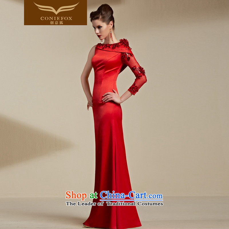 Creative Fox evening dresses 2015 new red bride wedding dress evening banquet female long serving under the auspices of the annual bows dress long skirt 30693 Red Fox (coniefox S creative) , , , shopping on the Internet