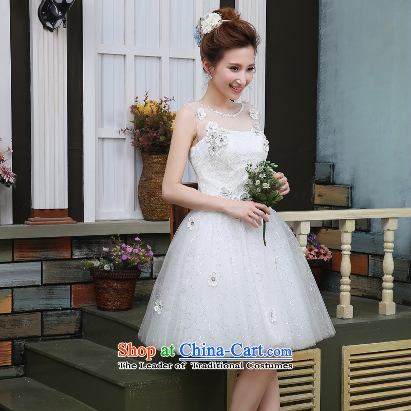 Jie mija wedding dresses 2015 new drink red lace flower service short, shoulders a small white dress bridesmaid Services White XL, Cheng Kejie mia , , , shopping on the Internet