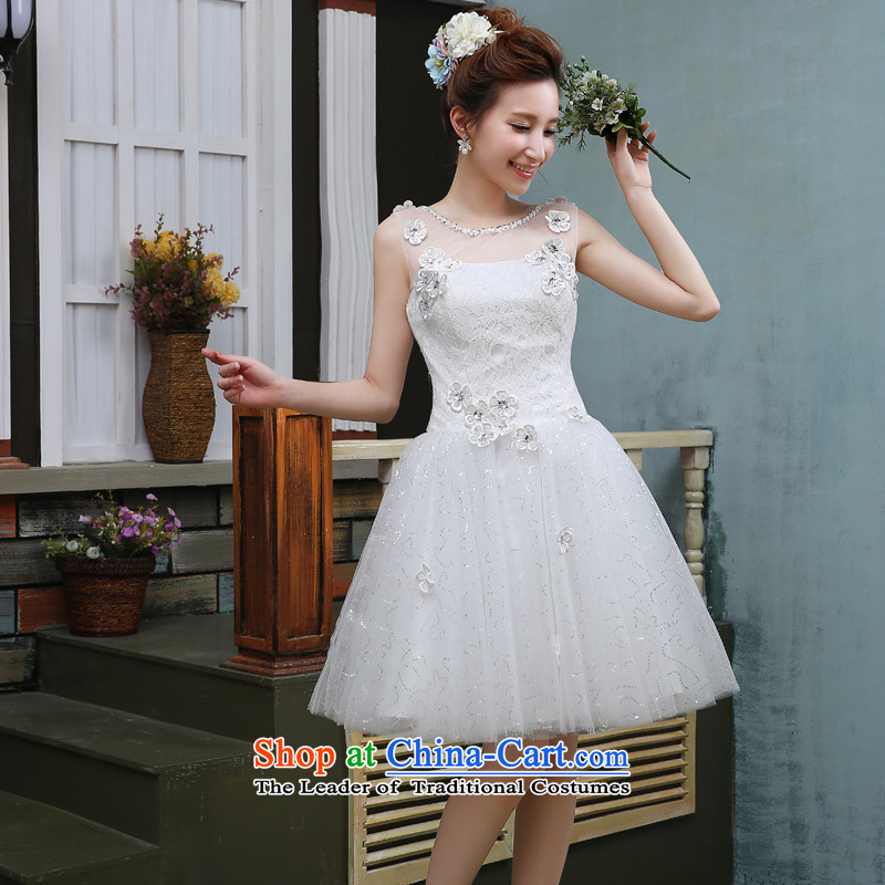 Jie mija wedding dresses 2015 new drink red lace flower service short, shoulders a small white dress bridesmaid Services White XL, Cheng Kejie mia , , , shopping on the Internet