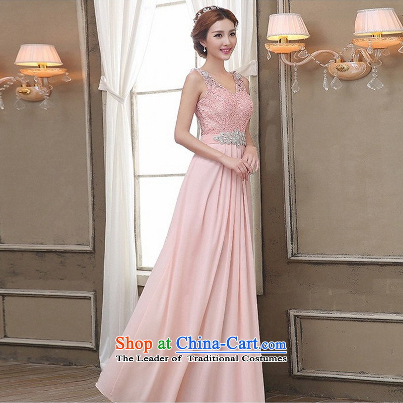 2015 new dresses bows services marriages red upscale dinner dress long wedding bridesmaid service female purple M ishan goods shopping on the Internet has been pressed.
