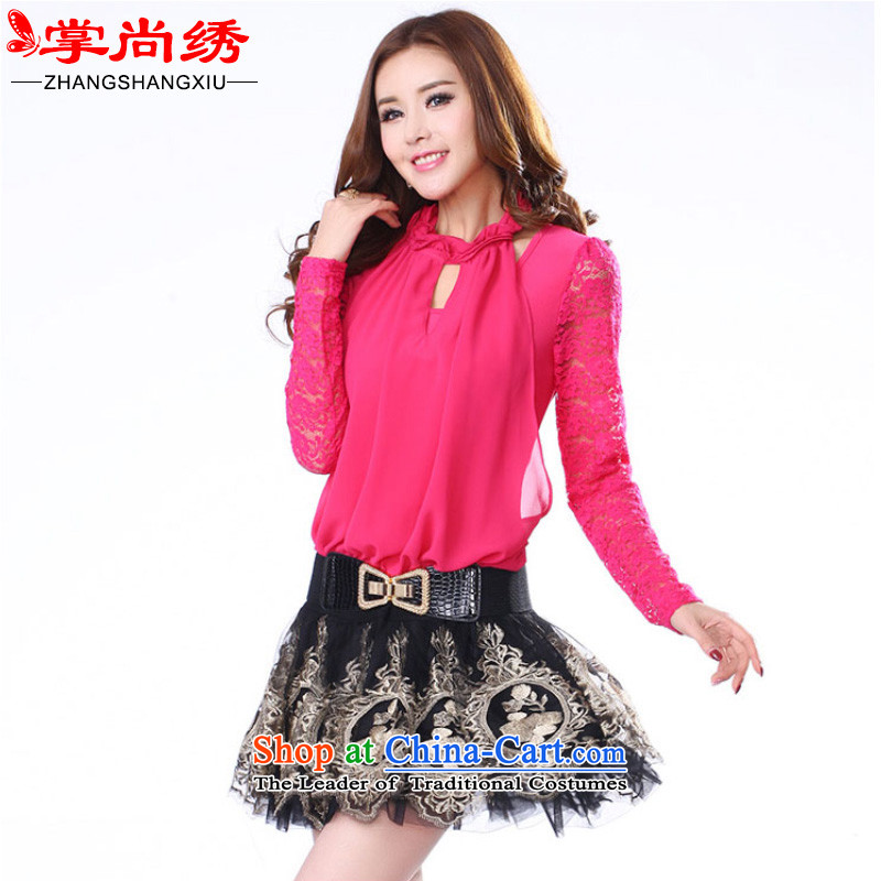 Your handheld is decorated in autumn 2015, embroidered princess large Lace Embroidery chiffon dresses in red XXL, TH8350 dress your handheld is embroidered shopping on the Internet has been pressed.