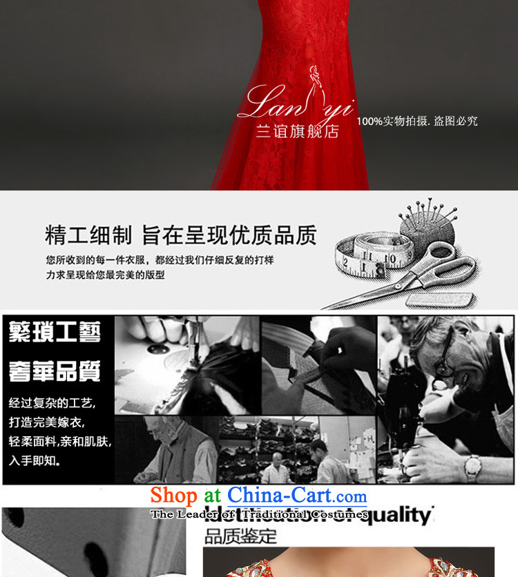 Lan-yi marriages bows dress Korean crowsfoot video thin shoulders evening dresses V-neck under the auspices of the annual concert dress skirt red banquet to align the 2 feet of the M code waist picture, prices, brand platters! The elections are supplied in the national character of distribution, so action, buy now enjoy more preferential! As soon as possible.