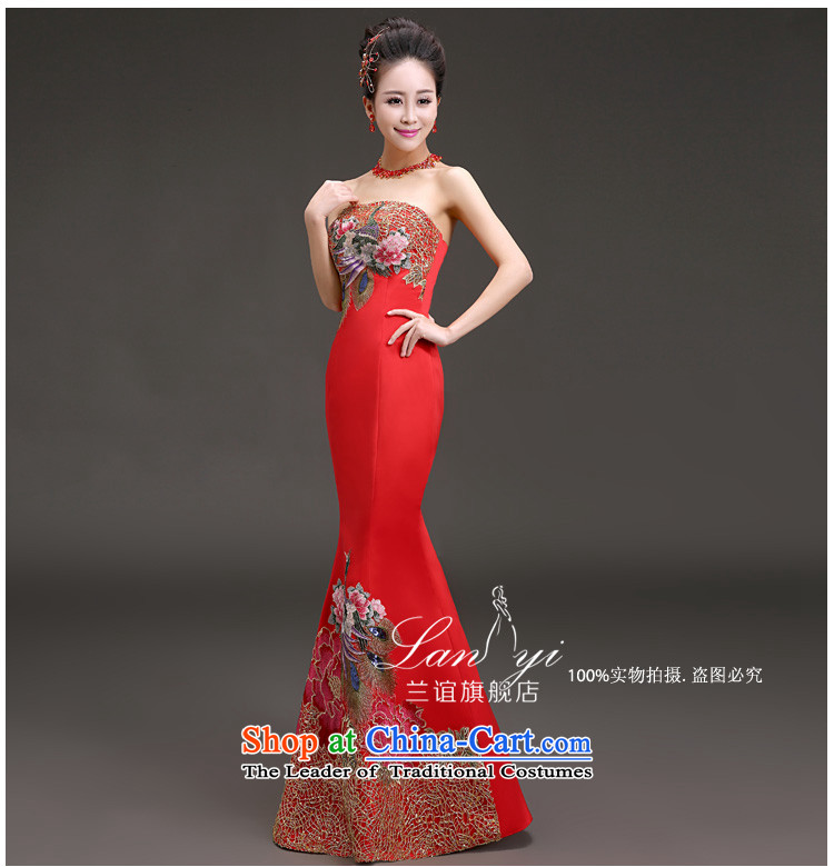 In 2015 followed the bride-yi won anointed chest crowsfoot show version banquet evening dresses red alignment of presiding over the conference services red tail S waistline 1.9 feet pictures code, prices, brand platters! The elections are supplied in the national character of distribution, so action, buy now enjoy more preferential! As soon as possible.