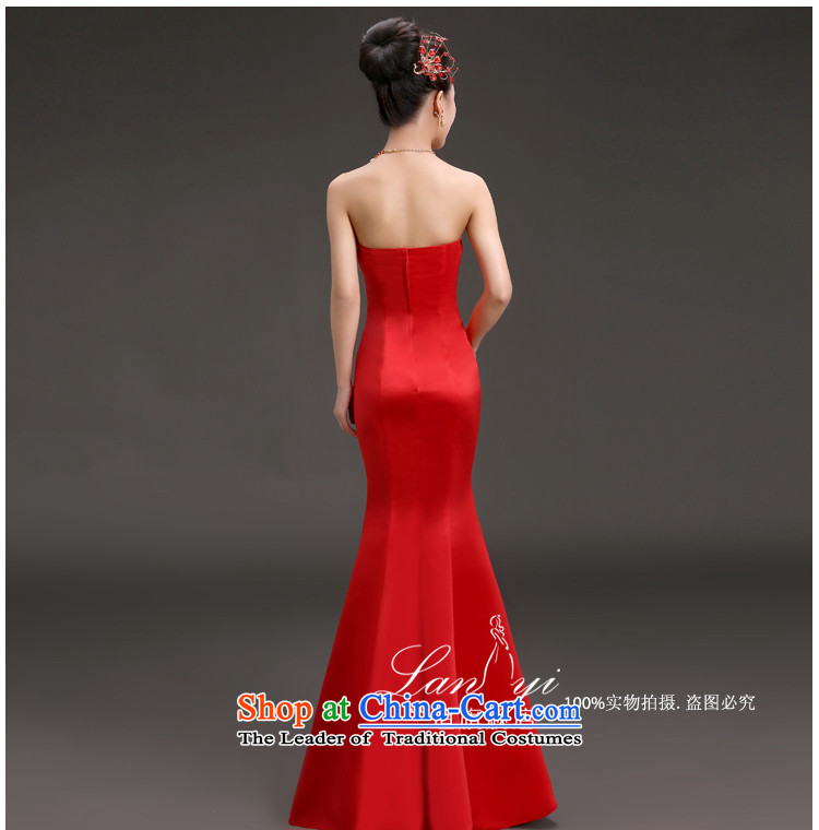 In 2015 followed the bride-yi won anointed chest crowsfoot show version banquet evening dresses red alignment of presiding over the conference services red tail S waistline 1.9 feet pictures code, prices, brand platters! The elections are supplied in the national character of distribution, so action, buy now enjoy more preferential! As soon as possible.