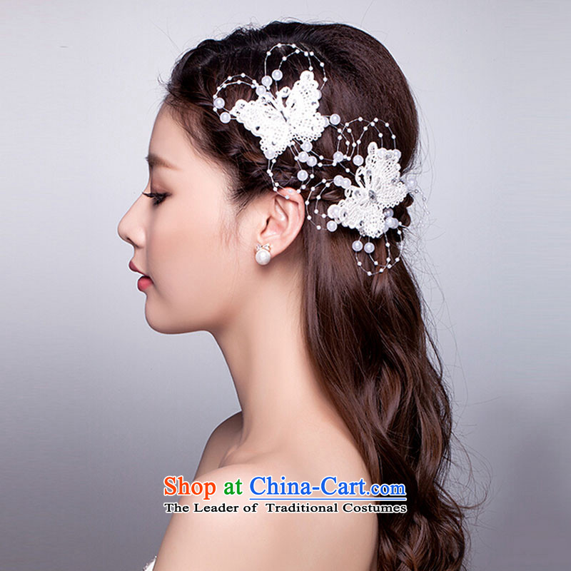 The Friends of the bride wedding dresses qipao accessories Korean butterfly headdress marriages was adorned with Ornate Kanzashi White 2 pack of friends (LANYI) , , , shopping on the Internet