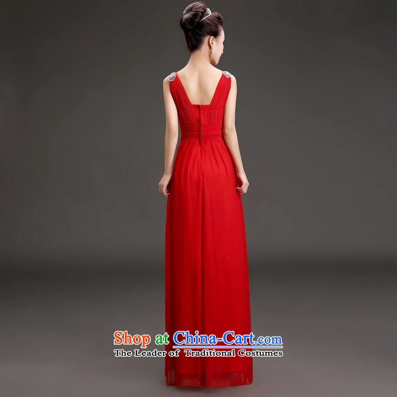 In the spring of 2015, Friends new bride bows dress Korea version thin shoulders evening dress banquet will preside over the red XL 2.2 feet code waist-lan (LANYI Yi) , , , shopping on the Internet