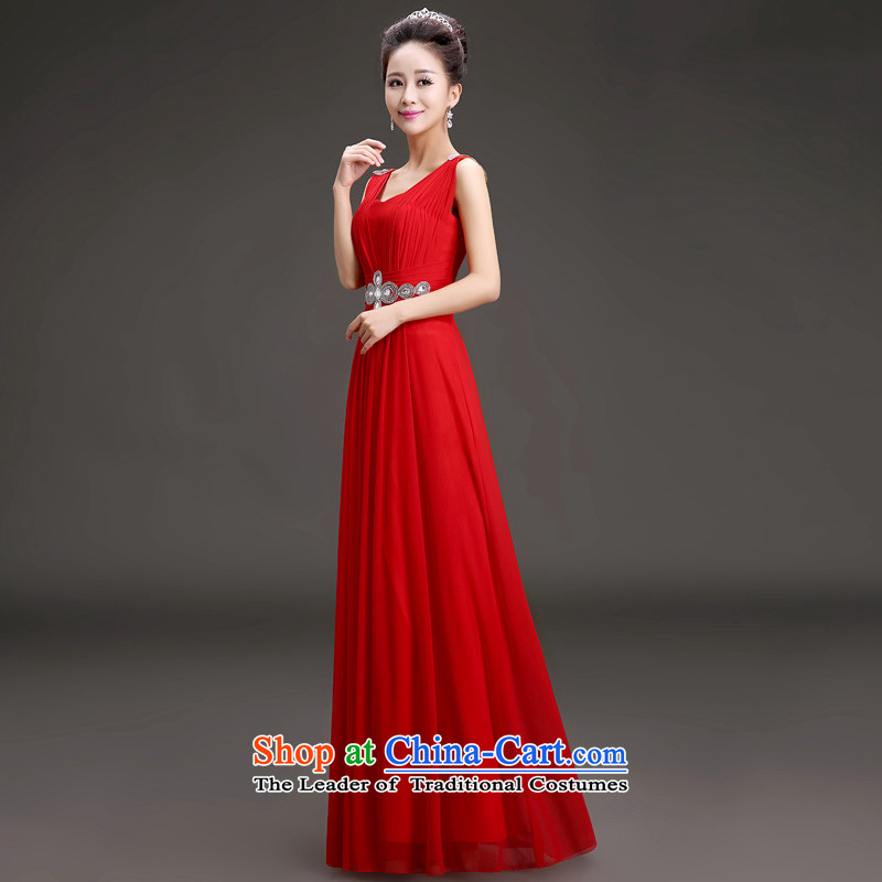 In the spring of 2015, Friends new bride bows dress Korea version thin shoulders evening dress banquet will preside over the red XL 2.2 feet code waist-lan (LANYI Yi) , , , shopping on the Internet