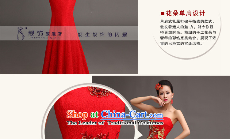 The new 2015 International Friendship red crowsfoot dress shoulder graphics thin dress 