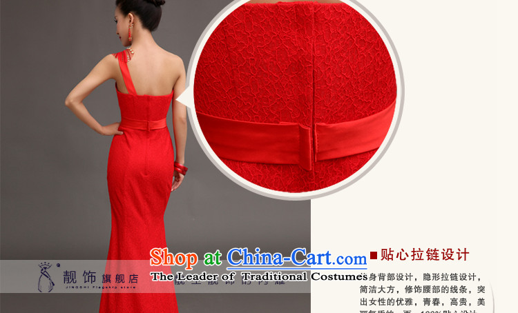 The new 2015 International Friendship red crowsfoot dress shoulder graphics thin dress 