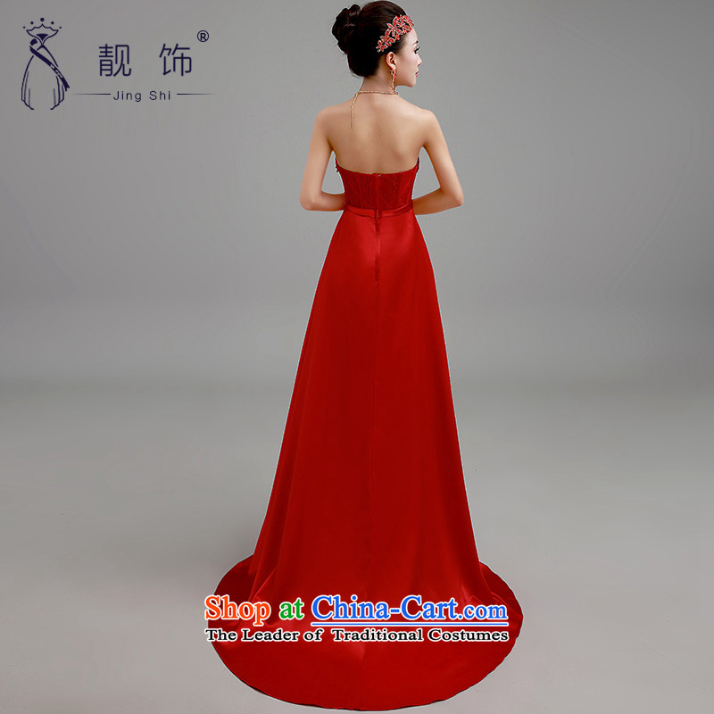 The new 2015 International Friendship wedding dresses red bows Service Bridal wedding dress long winter evening dress under the auspices of the Red Tail) Make contact customer services, and talks trim (JINGSHI) , , , shopping on the Internet