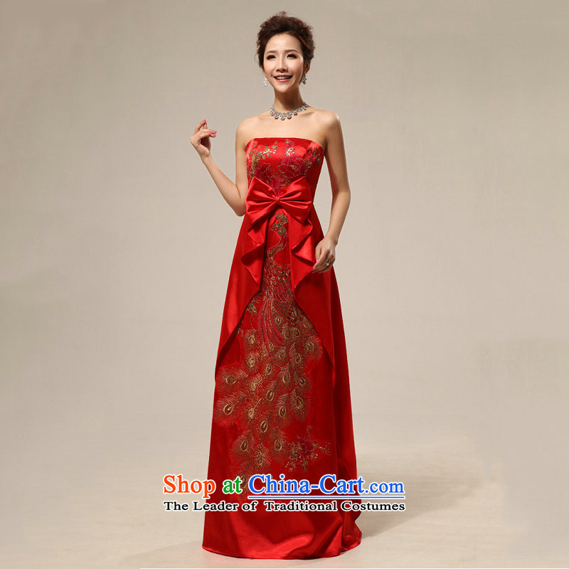 Naoji a 2014 new pregnant women married long qipao bride bows XS6619 services with a single red S, there has been pressed shopping on the Internet